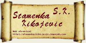 Stamenka Kikojević vizit kartica